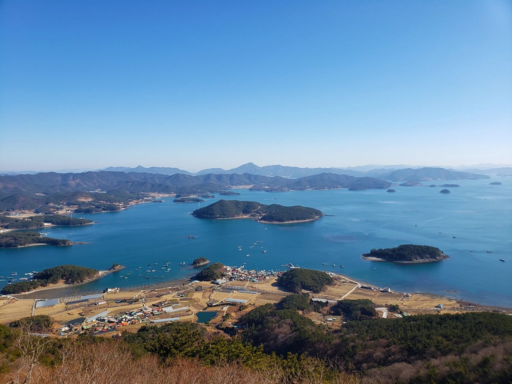 Solseom Island visible from Jwaisan peak in Goseong, South Korea