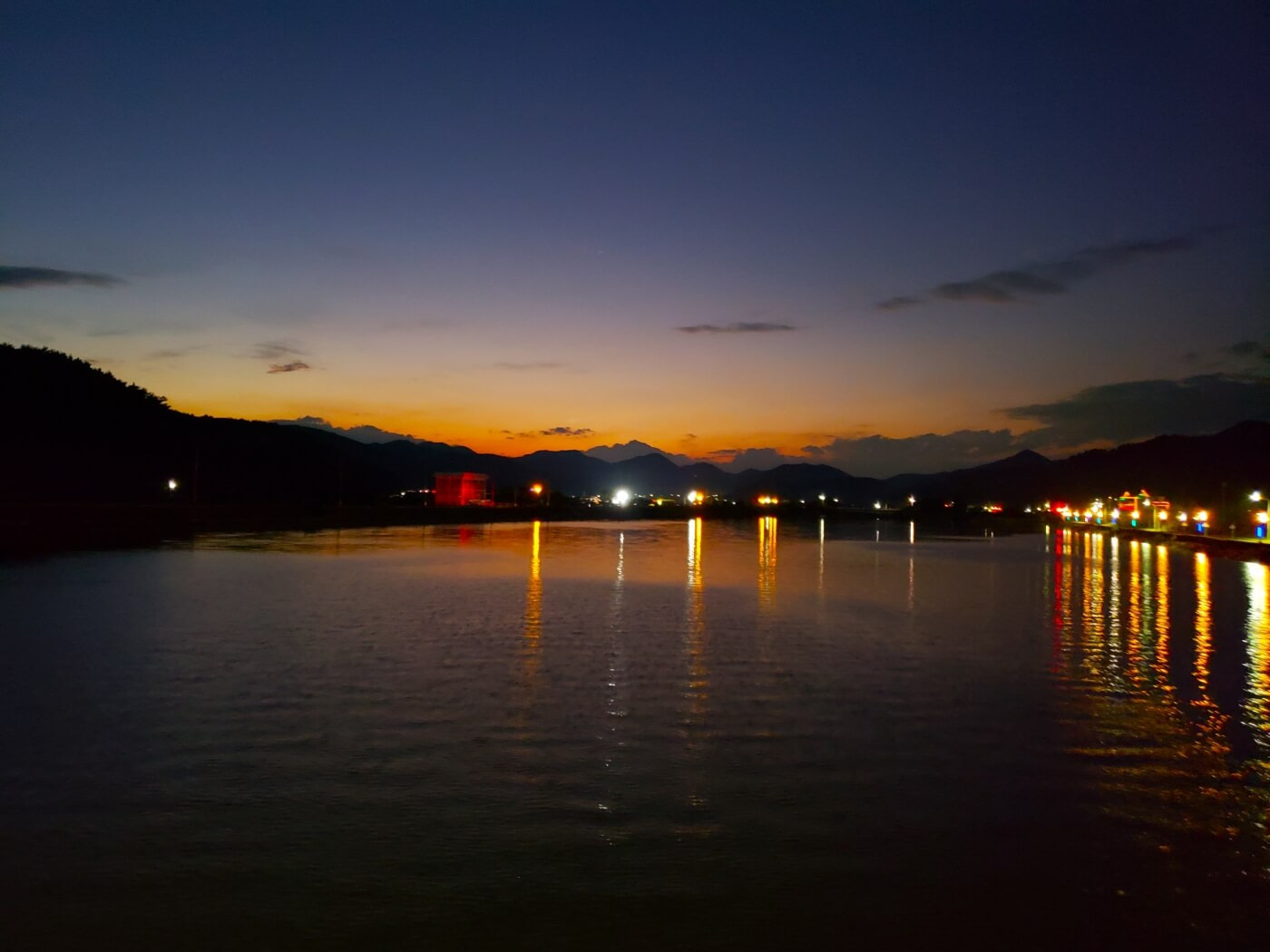 The Danghangpo Bay area just after sunset