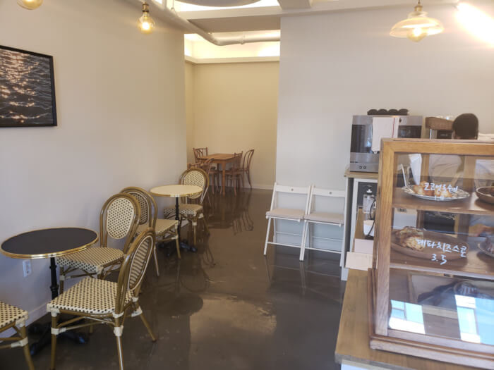 Inside of café with European style chairs