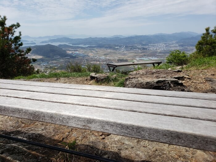 A view from the bench looking across the ridge