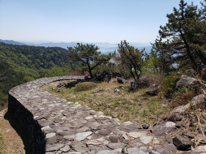 The top surface of the Goseong Fortress wall showing some of the inside area of the wall