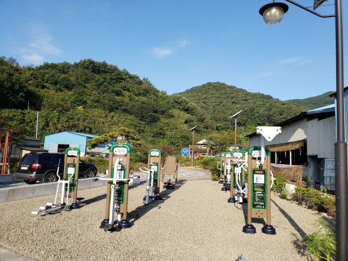 An area in the village of new exercise equipment