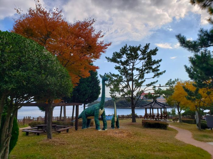 A part of dinosaurs in a park in Goseong, South Korea