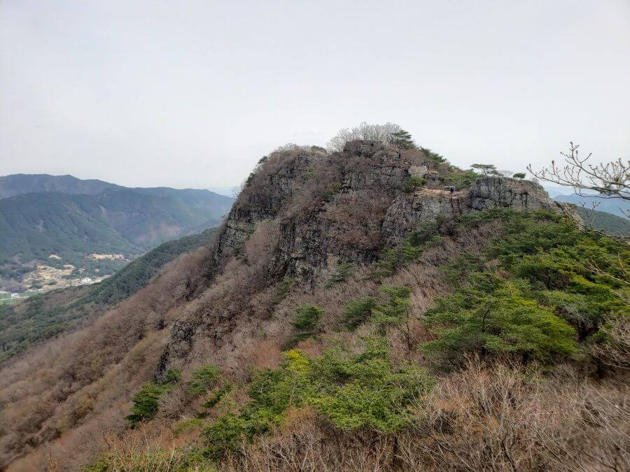 An outcropping on a mountain