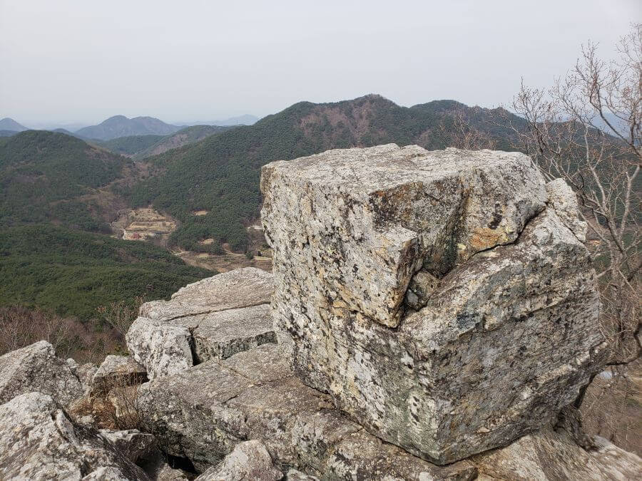 A square shaped rock