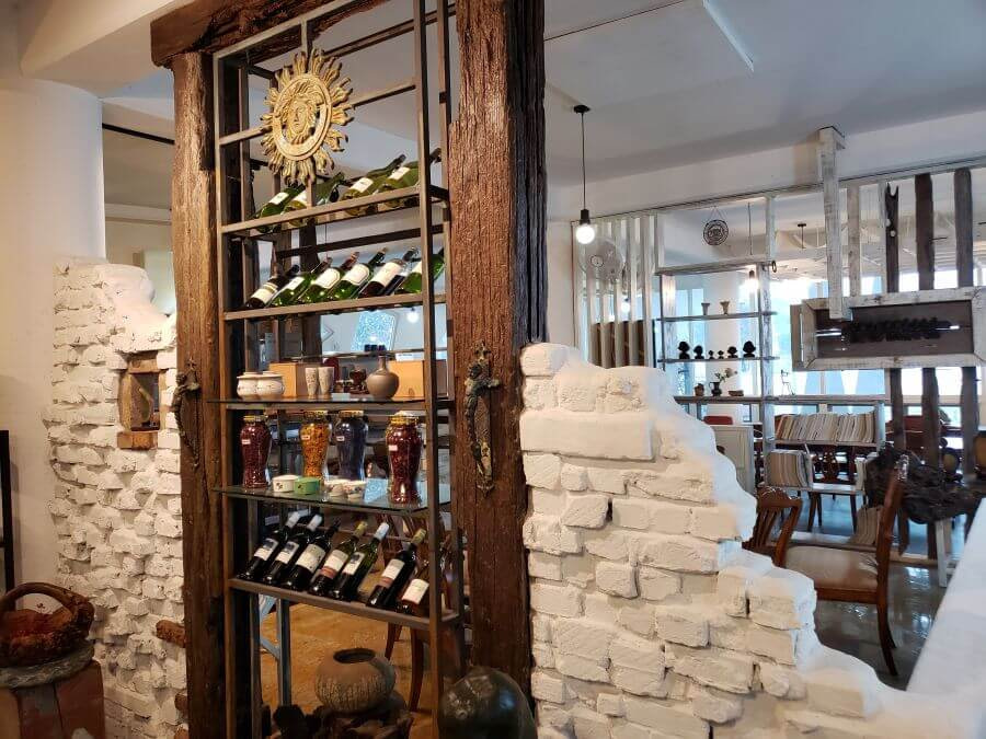 Wine bottles on racks