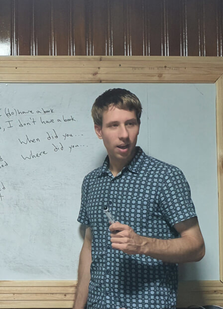 Nate teaching English