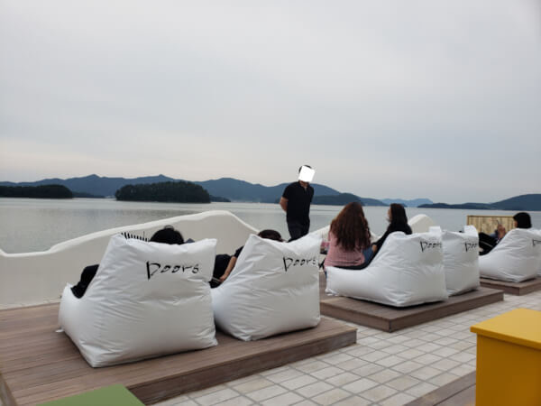 Outdoor sofa-like lounge chairs