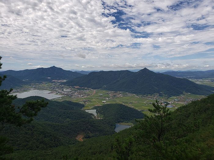 View of mountain and reservoirs