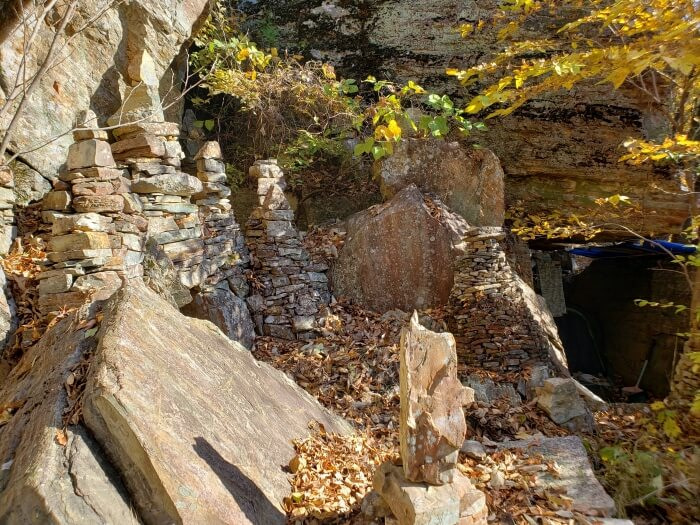 A cave house in the mountainside at Yeonhwasan Provincial Park
