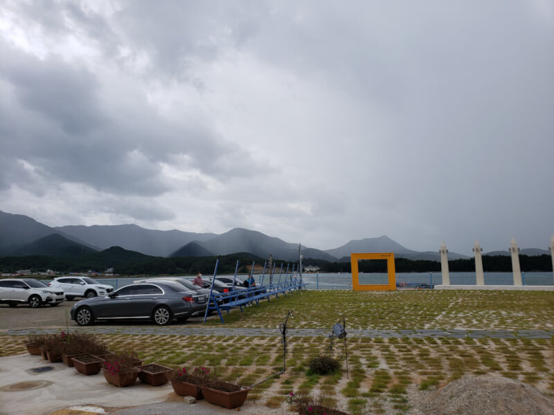 Area near the large parking lot