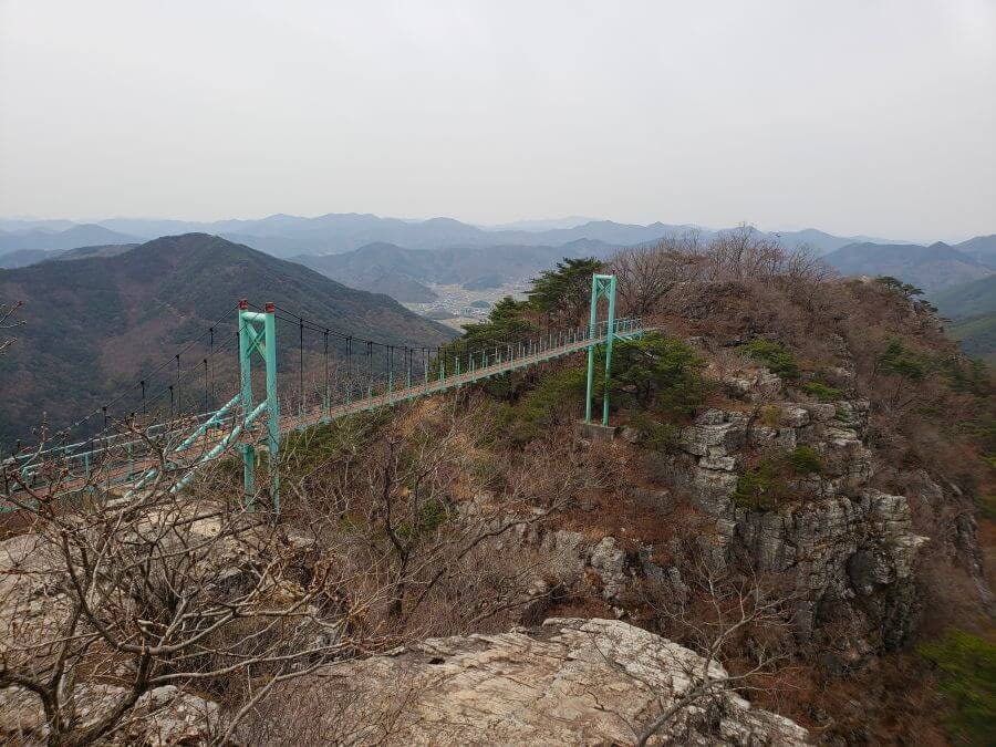 The Jeokseoksan suspension bridge in Goseong, Gyeongnam, South Korea
