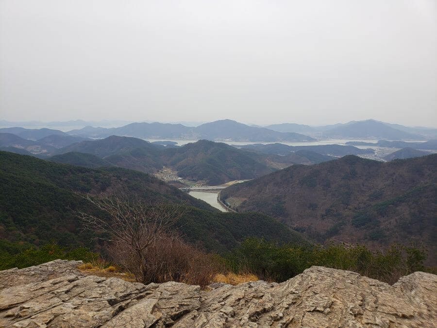 Mountain peaks visible from Jeokseoksan