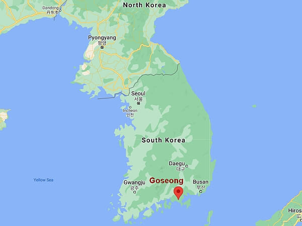 map of South Korean showing Goseong